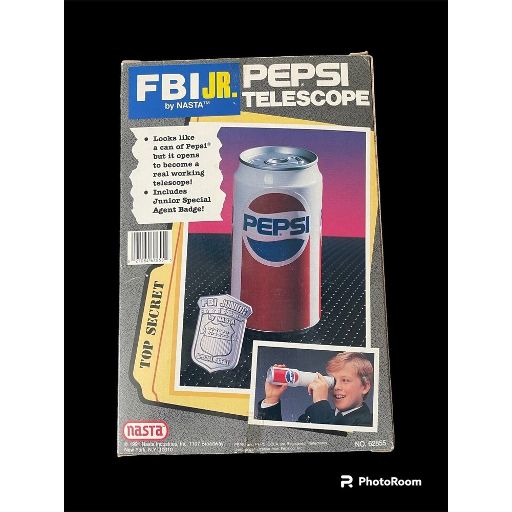 Vintage Nasta FBI Jr Pepsi Toy Telescope- In Box w/ original price tag